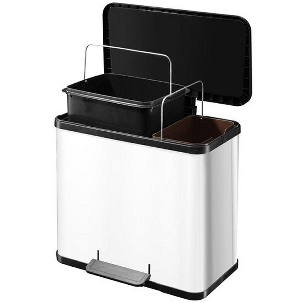 HAILO PEDAL BIN OKO DUO Plus size L 17+9 L Bianco 0630-230