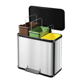 Hailo Öko Trio Plus Pedal Bin 3x9L in acciaio inossidabile