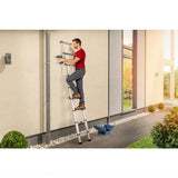 Hailo t80 aluminum telescopic ladder 13 steps + stabilization bar 111-380 cm