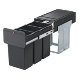 HAILO 0310-300 Trio de conception d'écoline l Biner de déchets intégrés 3x10l noir