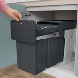 HAILO 0310-300 Trio de conception d'écoline l Biner de déchets intégrés 3x10l noir