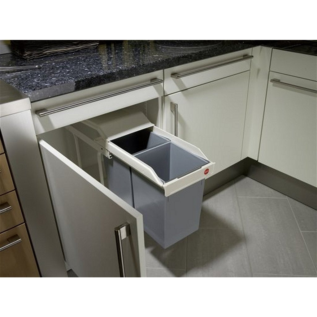 Hailo 3659-001 multi-box duo l built-in waste bin 2x14l white silver