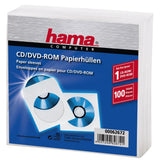 Hama CD DVD skyddsfodral papper vit 100 st