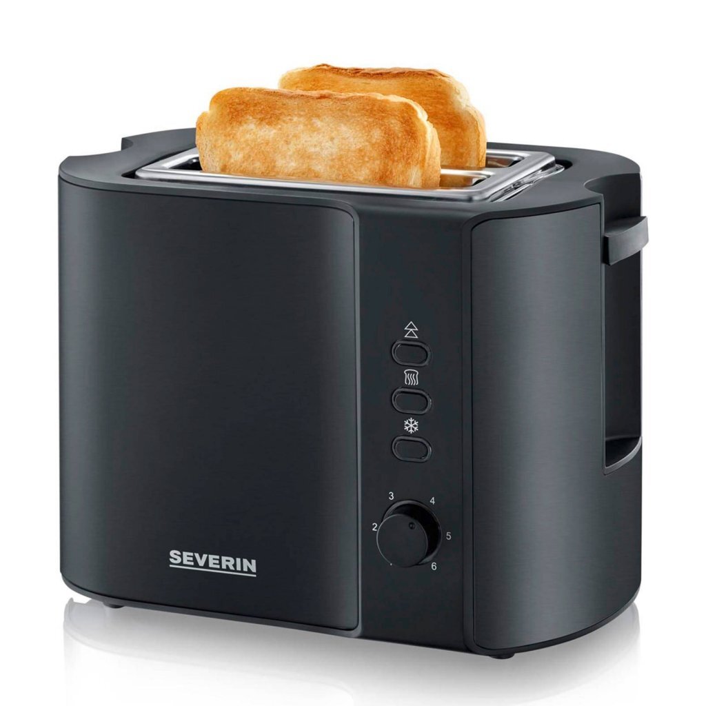 Severin toaster 800w matt black stainless steel at 9552
