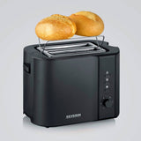 Severin toaster 800w matt black stainless steel at 9552