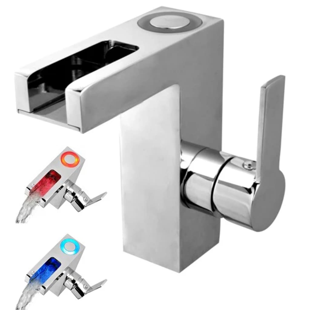 Schütte LED sink mixer with waterfall outlay Orinoco Chrome