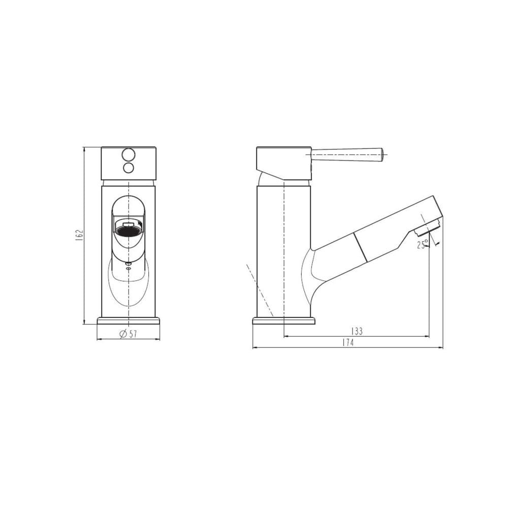 Schütte Schütte Washbasin Mixer med utvidbar Cornwall tut