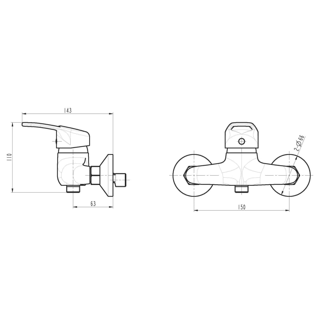 Schütte shower mixer Batoni chrome -colored