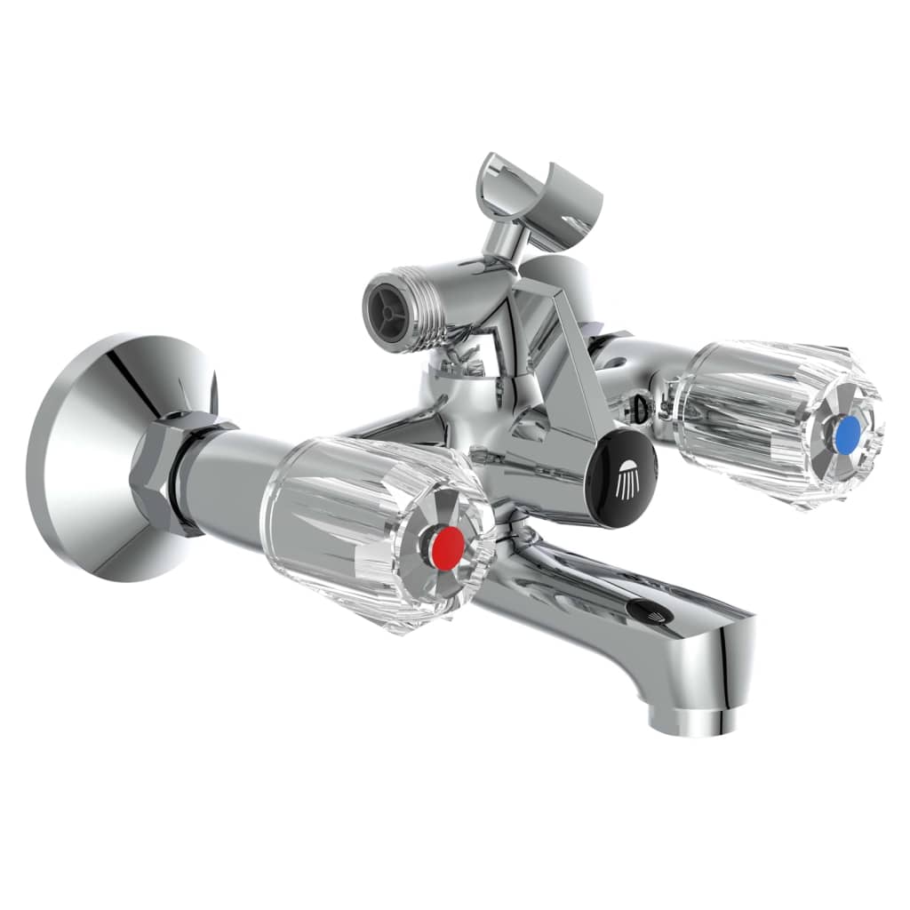 Schütte Schütte Badmengkraan Twee Bottons Savino Chrome -Colored