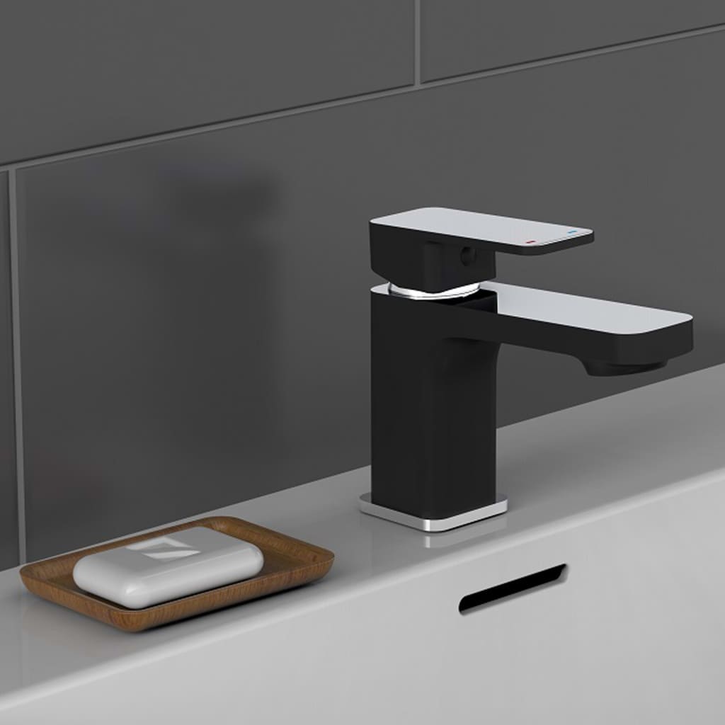 Schütte washbasin misto madasgaskar cromo -colorato e nero opaco