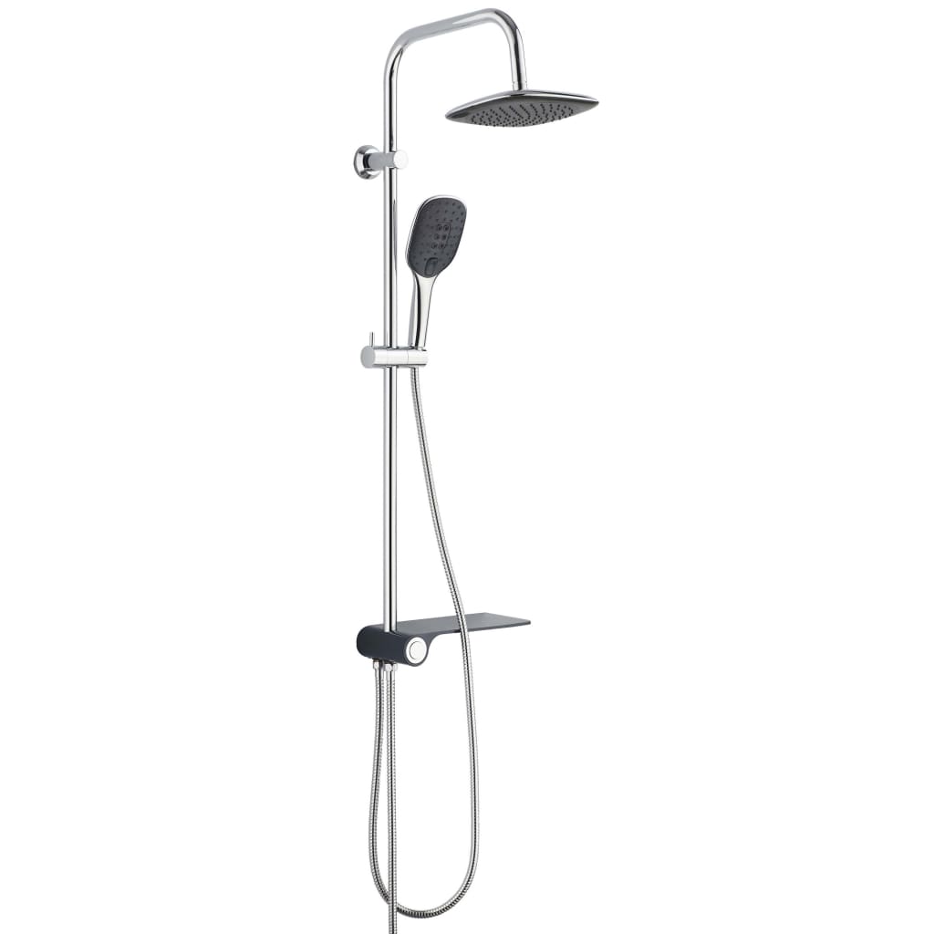 Shütte Schütte Rain sprchová sada s bočním náhorní plošinou Aquastar Chrome-Colored Anthacite