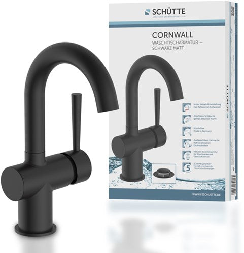 Ngk Schutte Cornwall Single-Lever Basin Mixer Tap | Matt black - 79016 - 79016