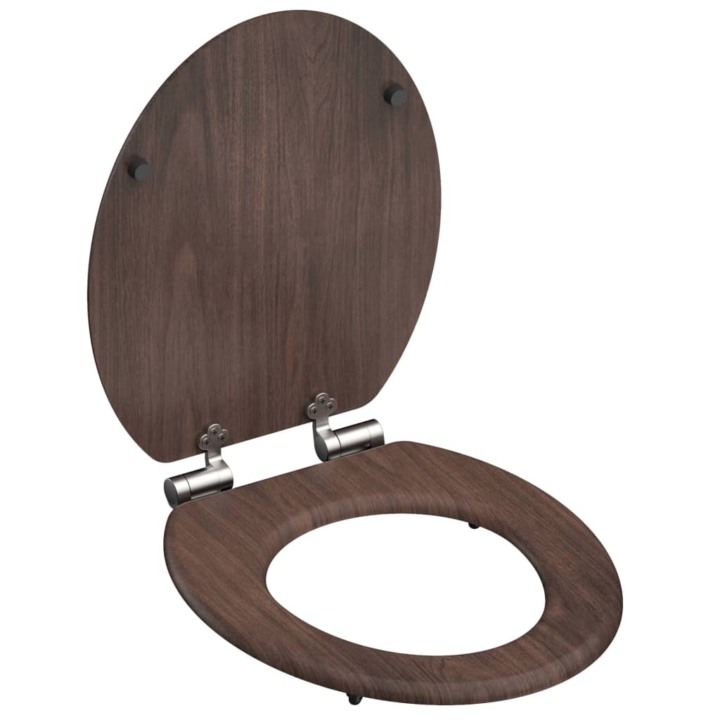 Schotte Toilette Sëtz mat mëll-zou Dark Holz MDF