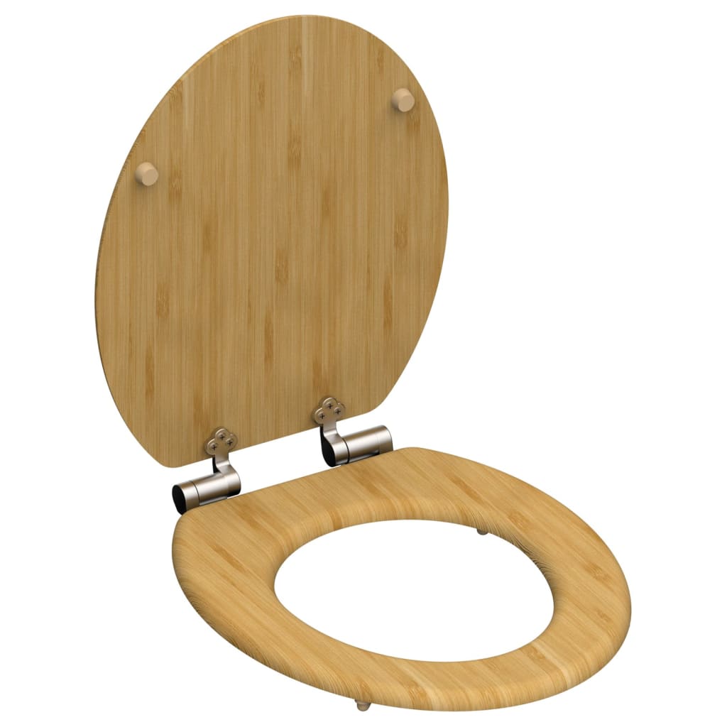Schütt Toilette Sëtz mat mëllen natierlechen Bambus