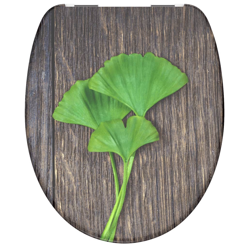 Schütt Toilette Sëtz mat mëllen-zouenen ginkgo Wood
