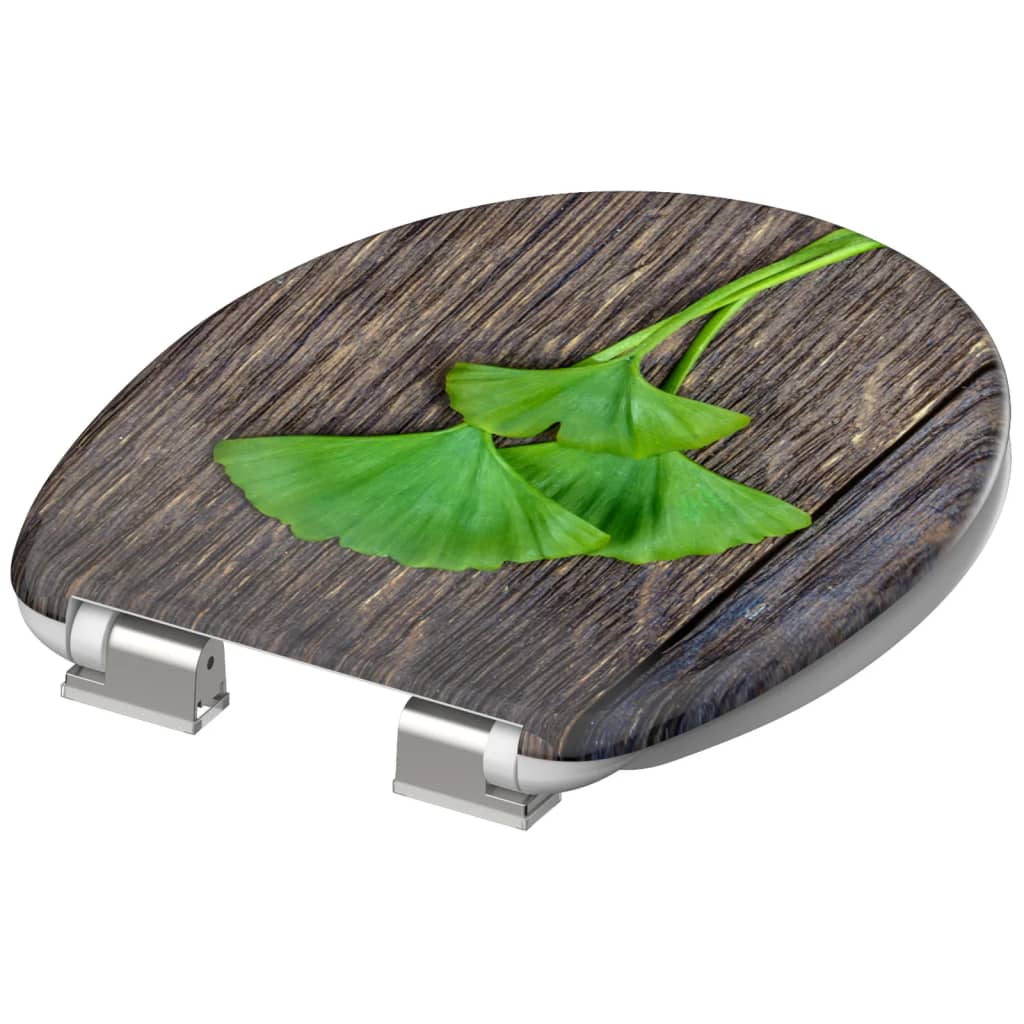 Schütt Toilette Sëtz mat mëllen-zouenen ginkgo Wood