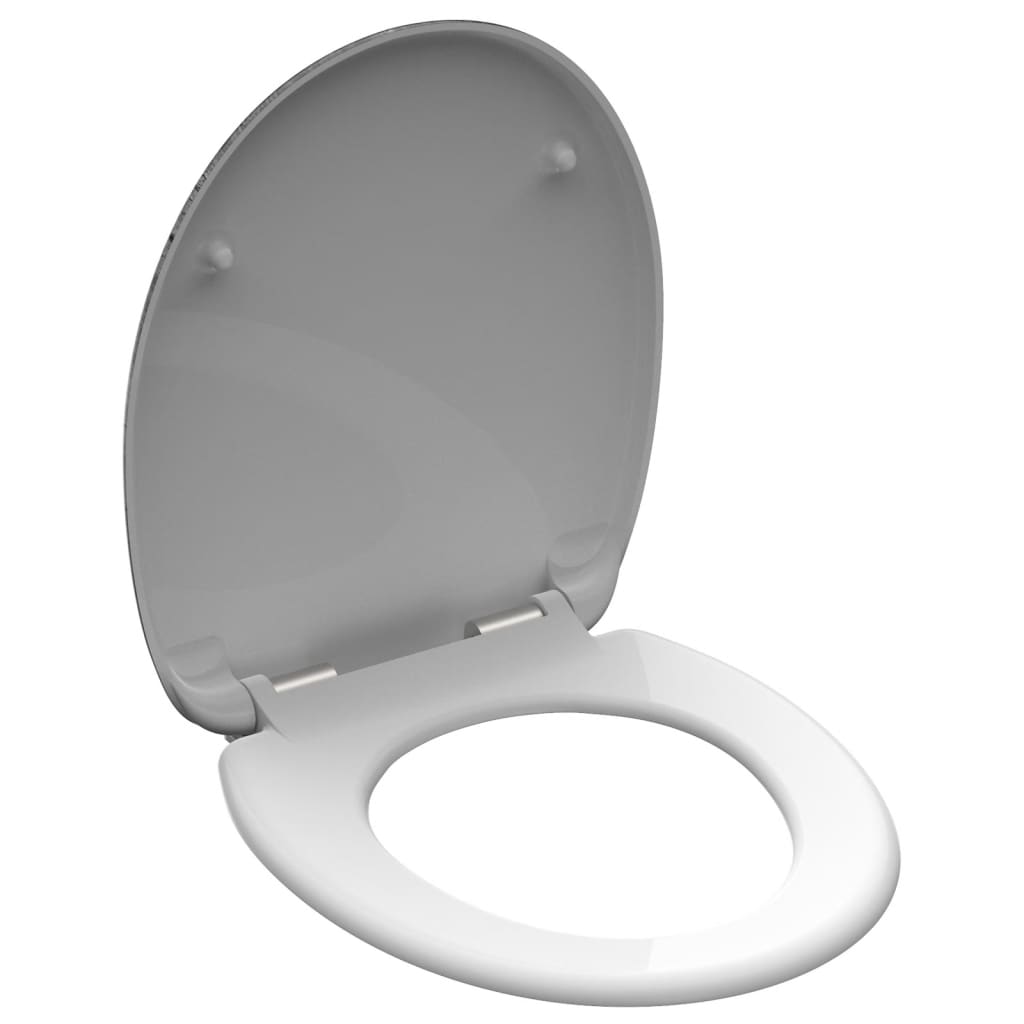 Asiento de inodoro Schütte con gris industrial de cierre suave