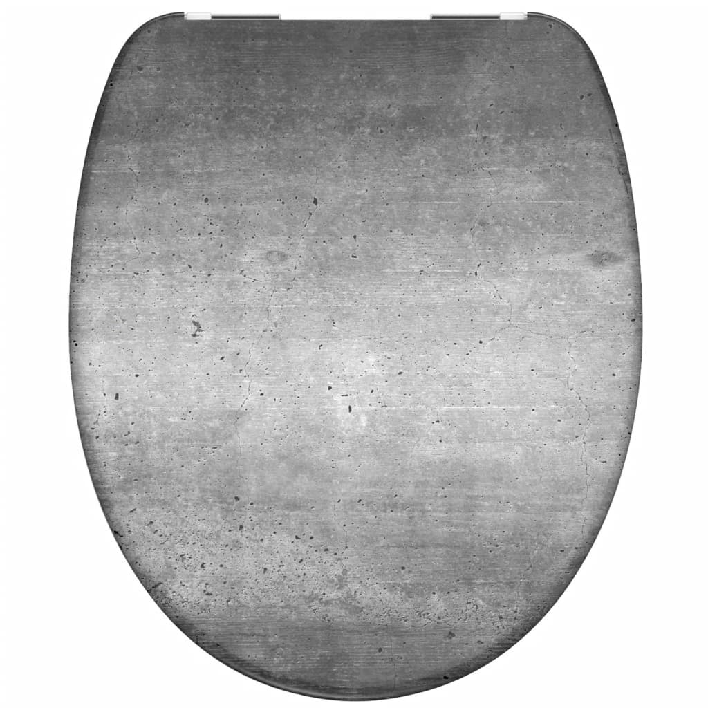 Asiento de inodoro Schütte con gris industrial de cierre suave