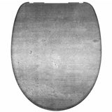 Asiento de inodoro Schütte con gris industrial de cierre suave