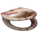 Asiento de inodoro Schütte con durplast romántico de cierre suave con impresión
