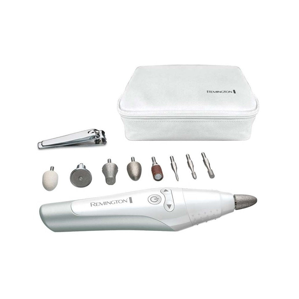Remington MAN3000 Reveal Manicure-Pedicure Set with 12 Attachments Silver White