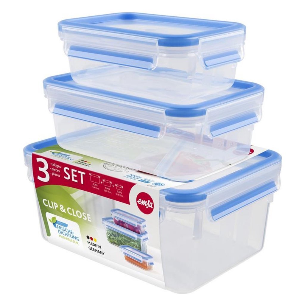 EMSA 508566 CLIP CLOUBY VERSHOLDING BOXES 0,55L 1L 2,3L 3 KUSKY Blue
