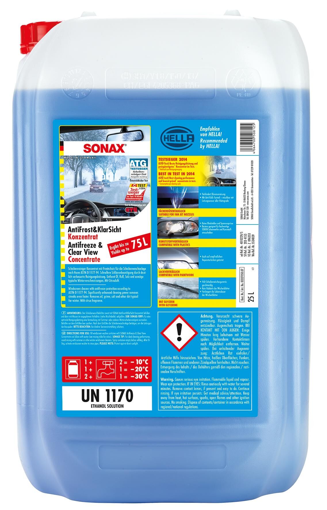 Sonax ruitenvloeistof anti-vries antifrost klarsicht