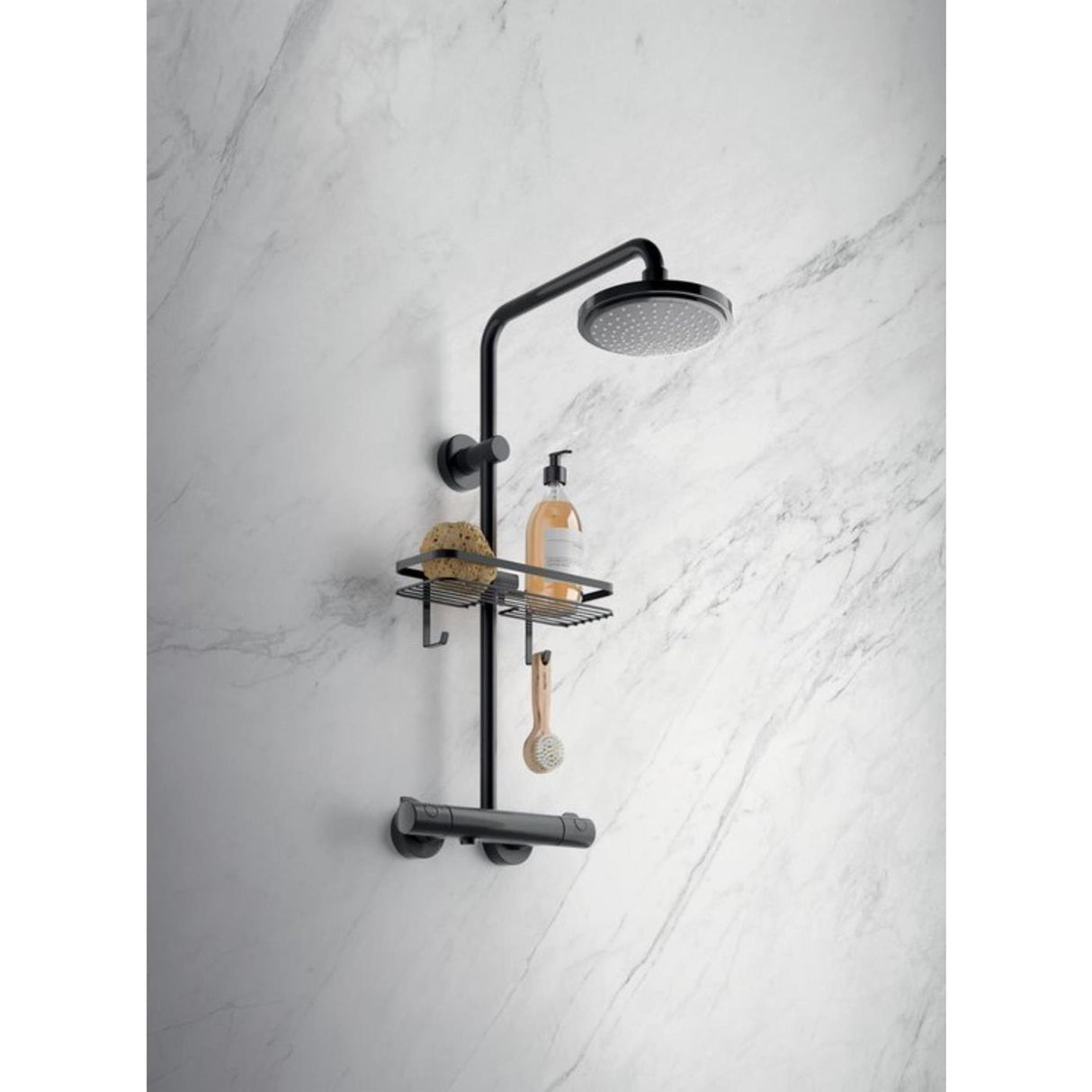 Estante de ducha Metaltex 29x11x9 cm negro mate