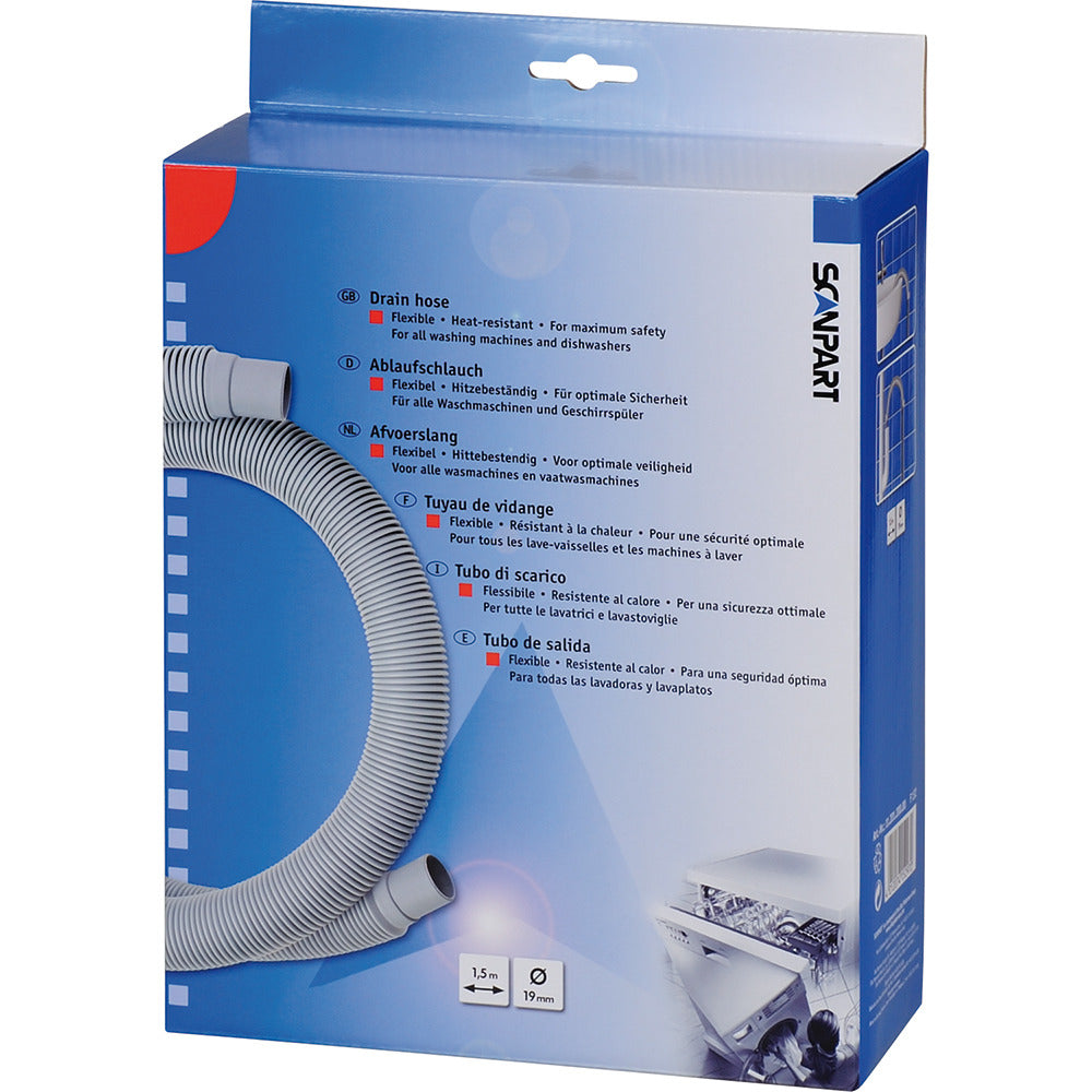 Scanpart 1120120000 f132 tuyau de vidange 1,5m 19mm