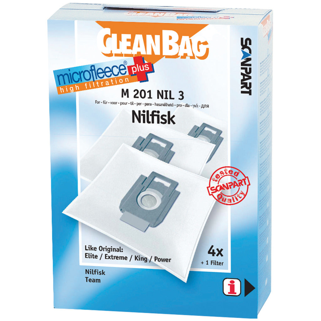 Saco de pó microfleese Scanpart m201nil3 nilfisk king micro pt