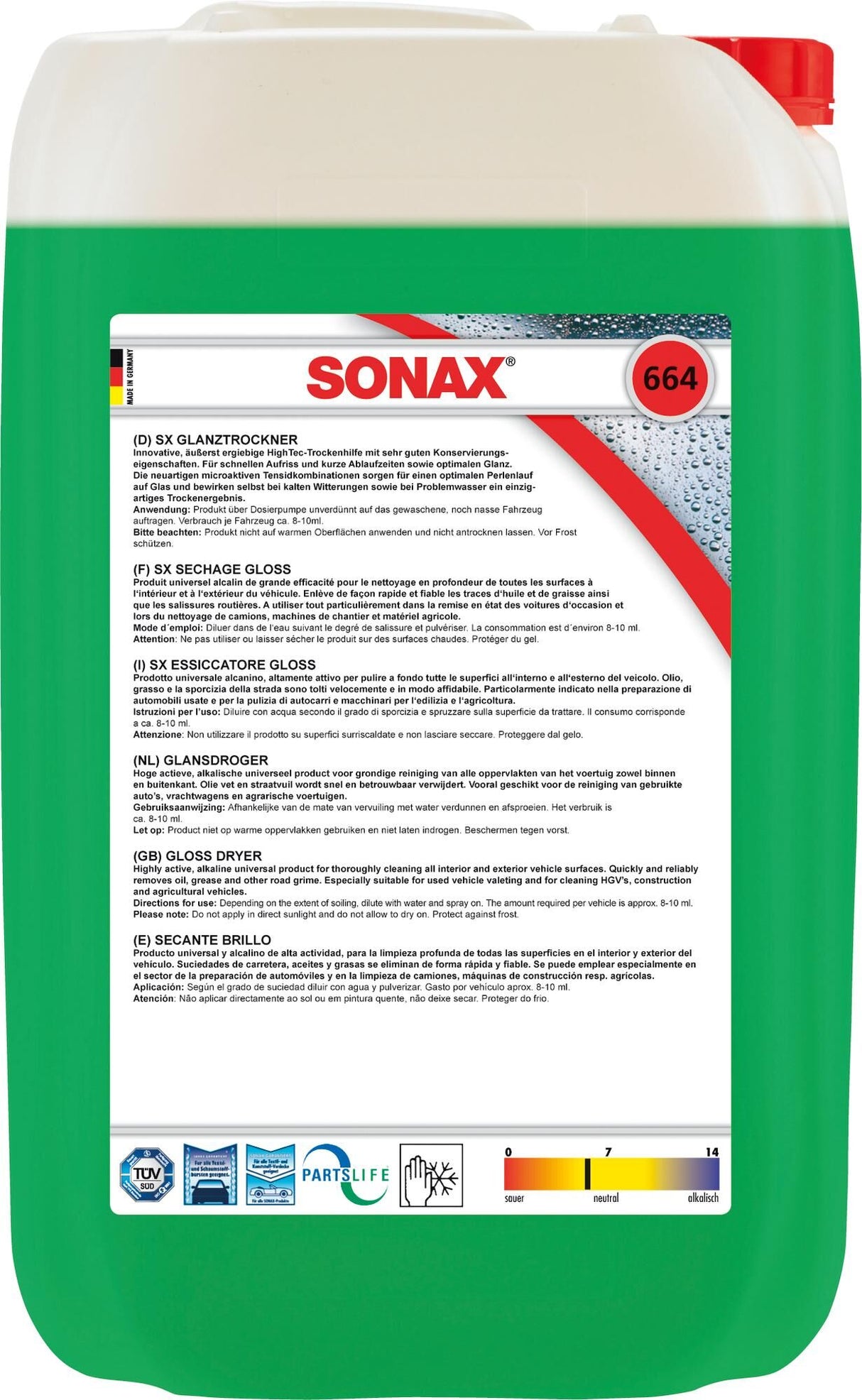 Sonax cleaning additive Glanztrockner SX Glanz Dryer 25l