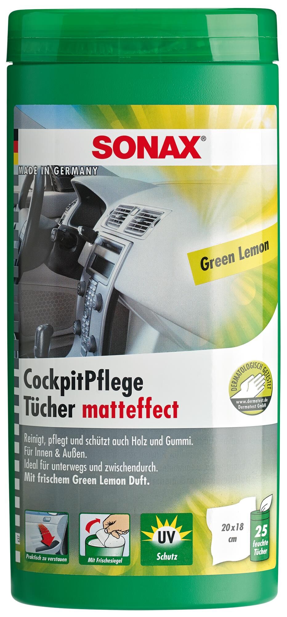 Sonax kunststof onderhoud cockpitpflegetücher matteffect cockpit wipes box