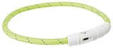 Trixie Collar Dog Flash Light Collar USB TPU Nylon Green