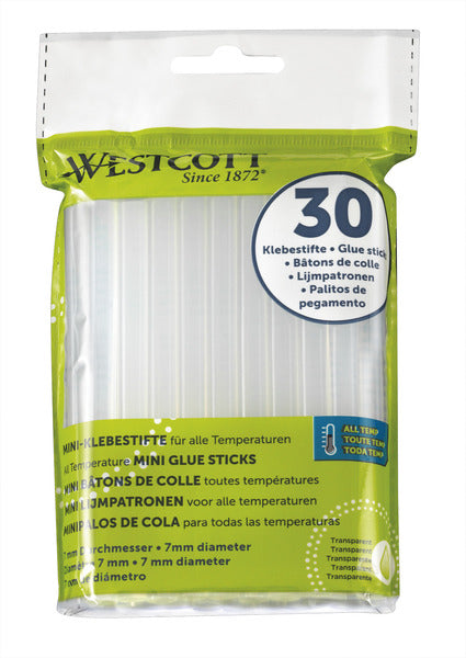 Westcott ac-e16837 glue sticks in bag 30 pieces