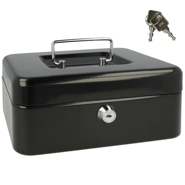 Westcott AC-E51001-ZW cash box, 200 x 161 x 90 mm, black, plastic insert with 3 compartments