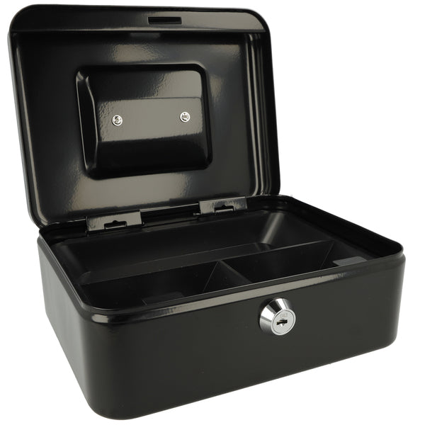 Westcott AC-E51001-ZW cash box, 200 x 161 x 90 mm, black, plastic insert with 3 compartments