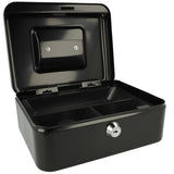 Westcott AC-E51001-ZW cash box, 200 x 161 x 90 mm, black, plastic insert with 3 compartments