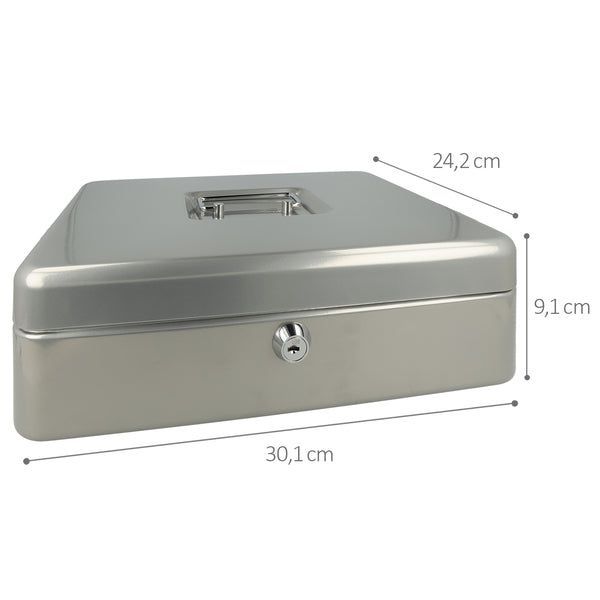 Westcott AC-E51002-ZI Money Box 301x242x91mm srebrno siva, plastična uvajanja s 5 preiskovanci