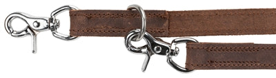 Trixie dog leash rustic adjustable fat leather dark brown