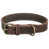 Trixie Rustic Dark Brown Fat Leather Dog Collar