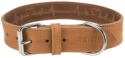Trixie Collar chien rustique gras cuir cardiaque brun