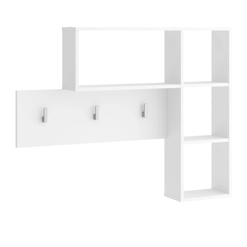 FMD FMD Wall coat rack with 4 open compartments White