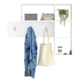 FMD FMD Wall coat rack with 4 open compartments White