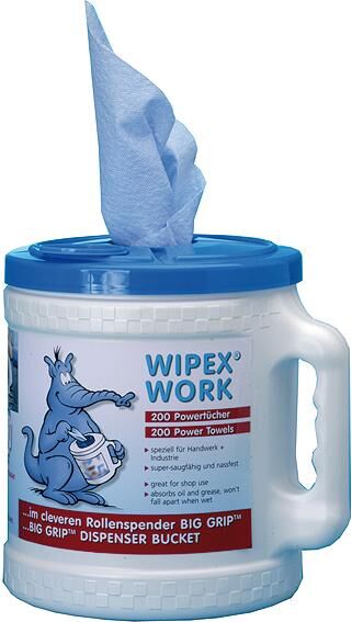 Nordvlies poetspapier wipex-work m big grip dispenser bucket wipex work