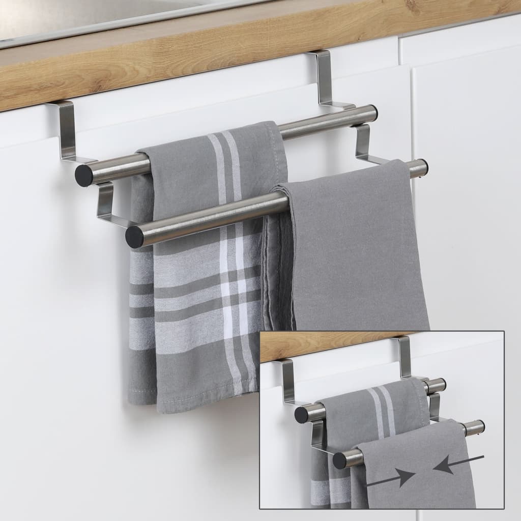 Hallo Geschirrtuchhalter ausziehbar Silberfarbe
