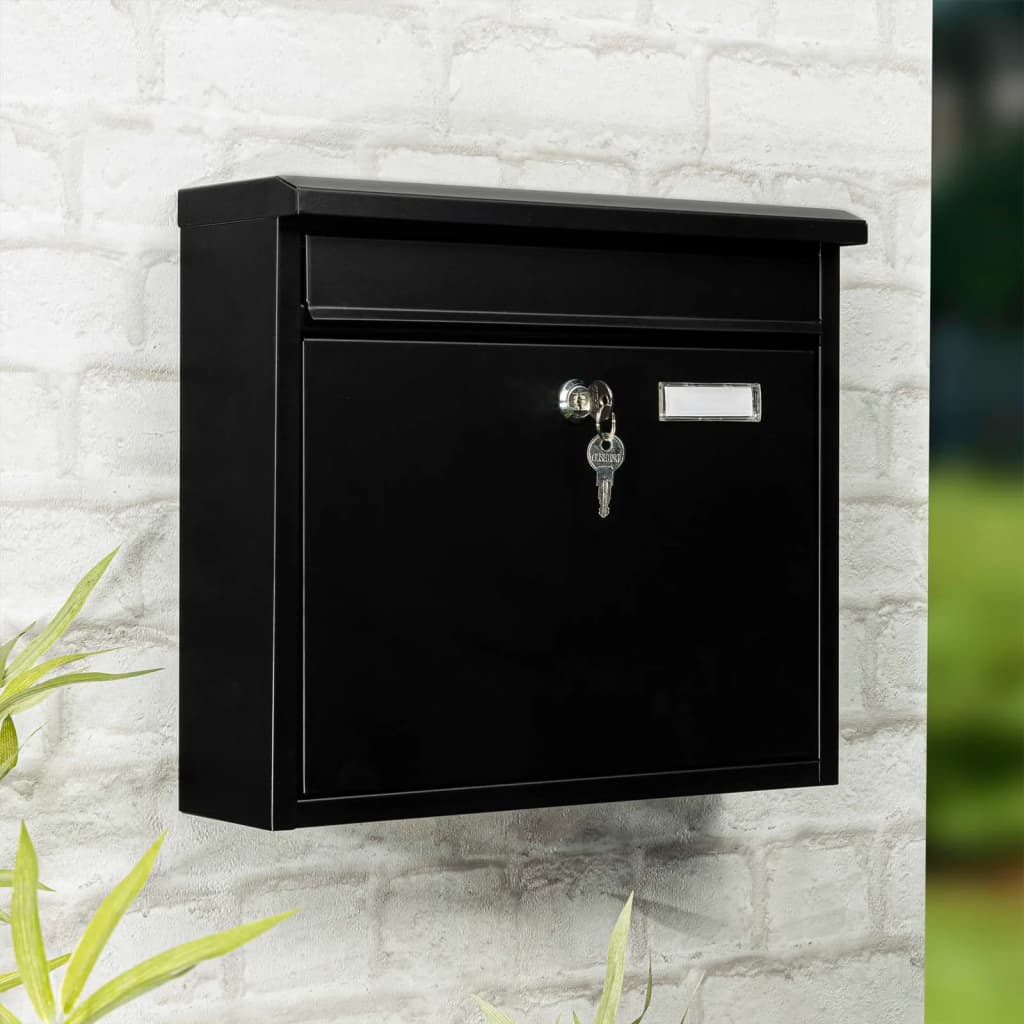 Hallo Hi Letterbox 36x12x32 cm schwarz