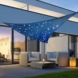 Hi Hi Zonnezeil with 100 LEDs 3.6x3.6x3.6 m light blue