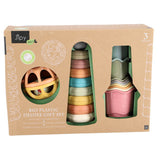 Jipy Bioplastic Deluxe Gift Set Stacking Tower Bath Stapper Cups and Play Ratelbal 3 Paps