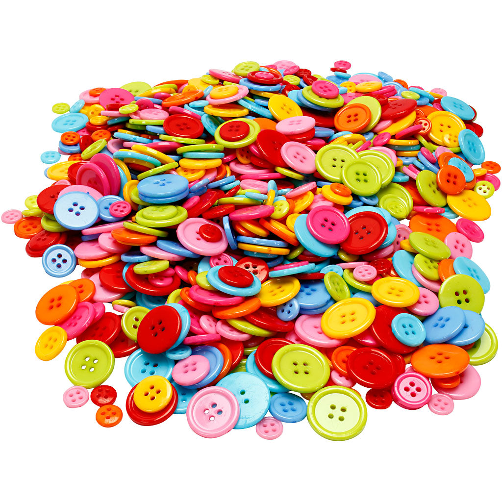 Creativ company button mix, d 10+15+20+22 mm, 500 gr 1 box