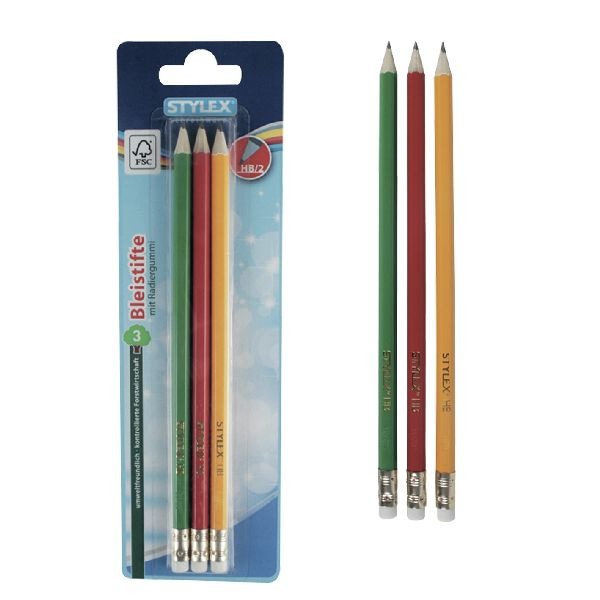Stylex Stylex matita con gomma 3 pezzi